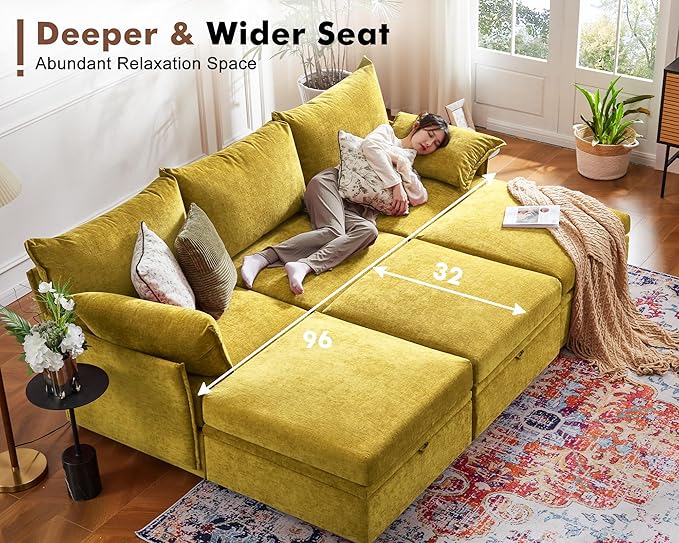 ABCASA 134.6" Oversized Modular Sectional Sofa, 6 Seater U Shaped Couch - Image 6
