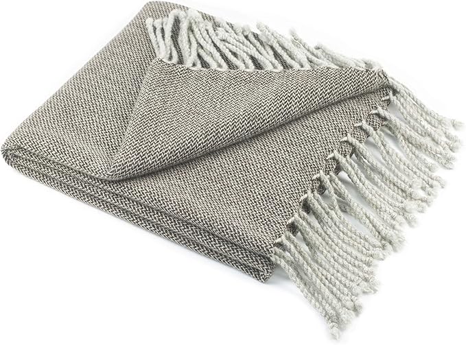 REALITY&FANTASY Wool Shawl Fringed Knee Throw Blanket - Image 2