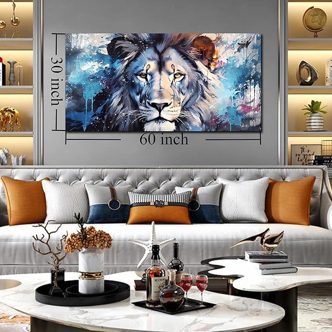 ENTANUB Large Wall Art for Living Room, Lion Canvas Print Painting for Bedroom - Image 7