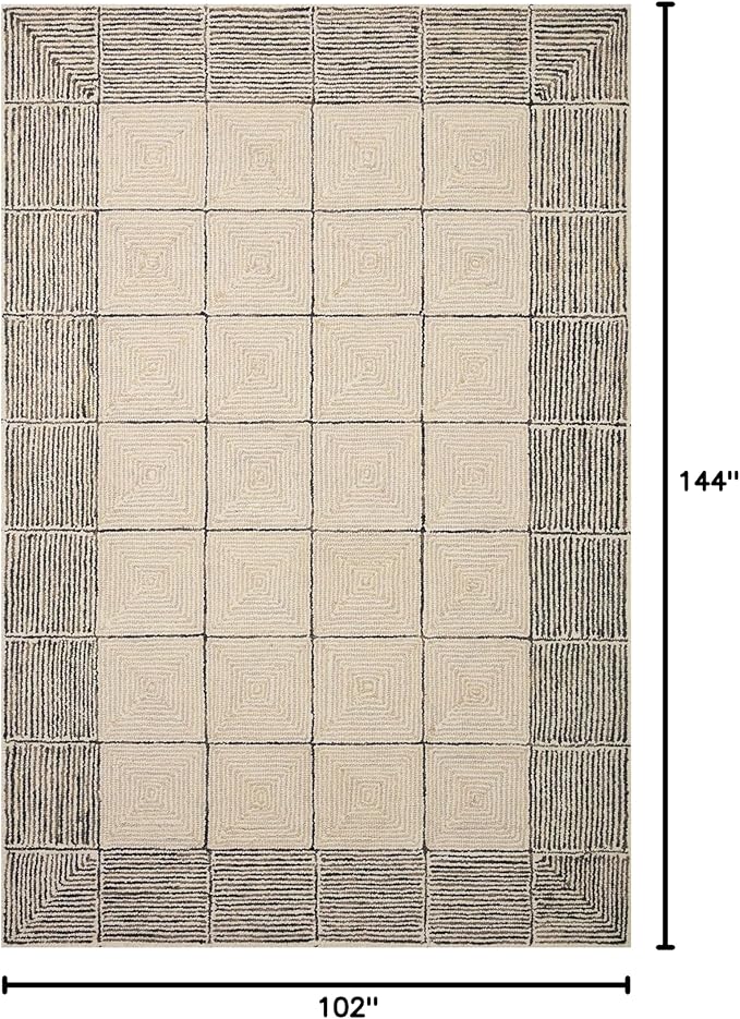 Loloi Chris Loves Julia Francis Collection FRA-02 Cream/Black 8'-6" x 12' Area - Image 2