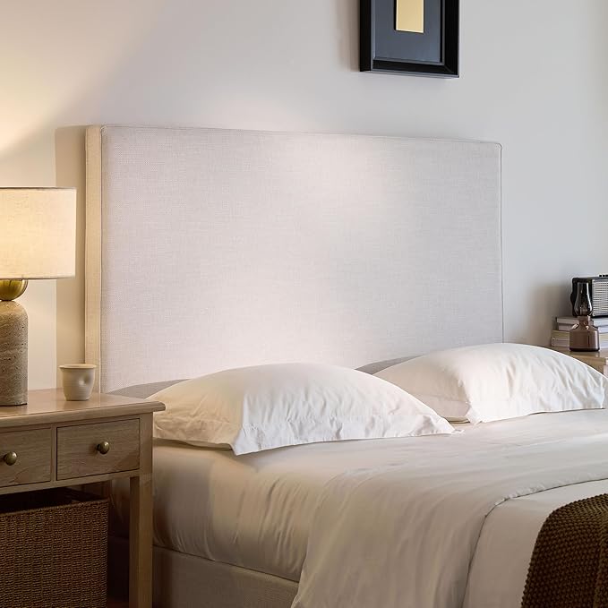 Queen Size Upholstered Bed Frame, Lucas Tall Headboard Floor Platform Beds - Image 4