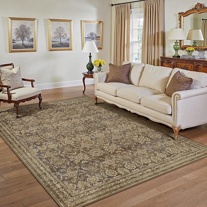 6x9 Vintage Area Rug Brown Washable Living Room Large Non Slip Carpet Bedroom - Image 6