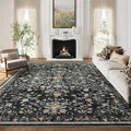 Area Rugs 8x10, Washable Floral Rug Non Slip Large Living Room Rug Vintage by AMADAHOMEFURNISHING