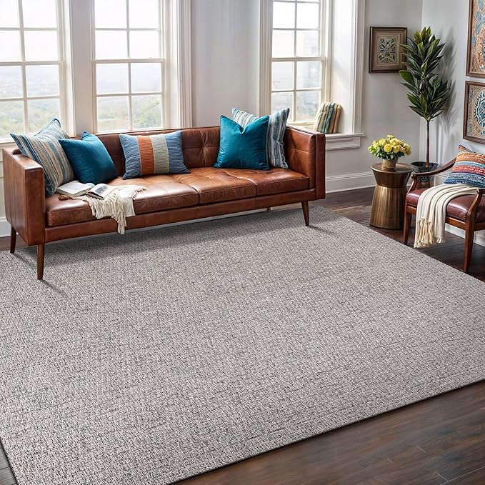 Easy Jute Rug 9x12 Indoor Outdoor Natural Rugs Solid Fiber Rug Woven Area Rug - Image 4