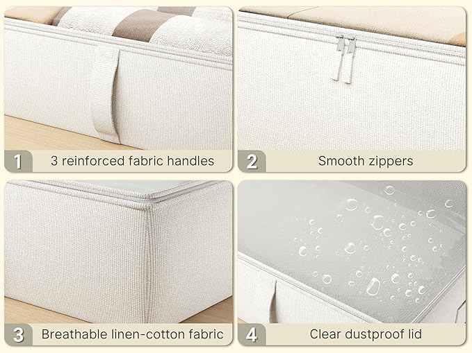 2-Pack Under Bed Storage, 6 Inches Tall Closet Organizers and Storage Bins - Image 5