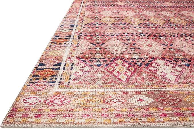 Loloi Layla Collection LAY-15 Magenta/Multi 2'-6" x 9'-6" .13" Thick Runner Rug - Image 4