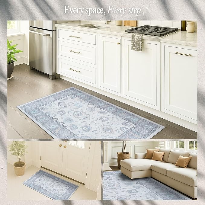 Fame Rugs Gray Modern Oushak Rug 2'6"x13, Vintage Turkish Colorful Oriental - Image 5