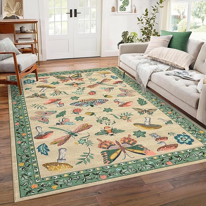 Mushroom Washable Area Rug 6x9 Rugs - Image 3