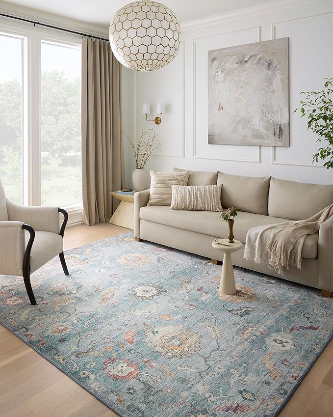 Loloi Margot Collection MAT-06 Denim/Multi 2'-6" x 11'-6" Runner Rug feat. by Loloi