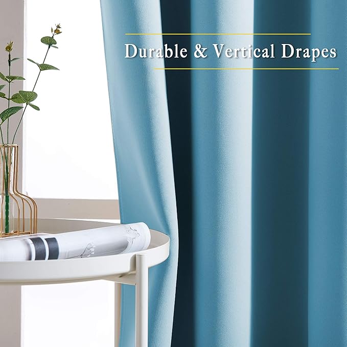 NICETOWN Blackout Living Room Curtains Teal Blue - Image 5