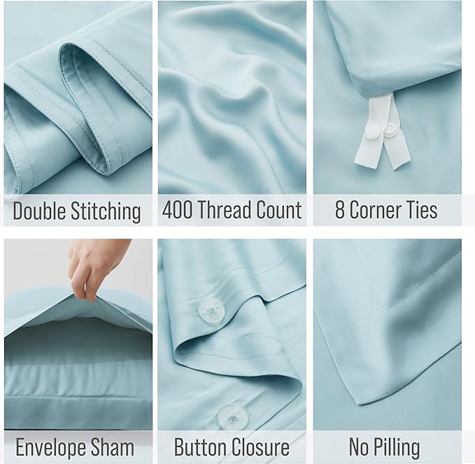 Bella Coterie Luxury Bamboo Viscose Queen Size Duvet Cover Set | 100% - Image 3