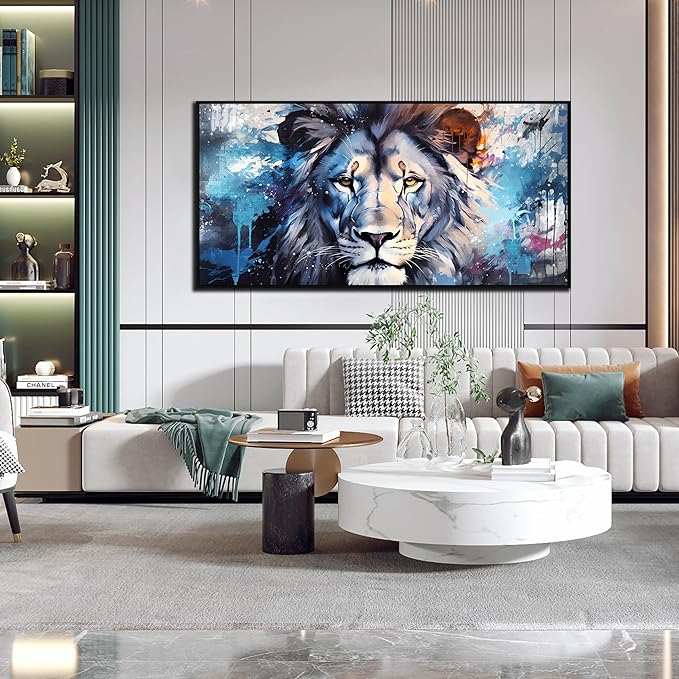 Lion Wall Art for Living Room, Animal Canvas Wall-Decor for Bedroom, Large Size - Image 6