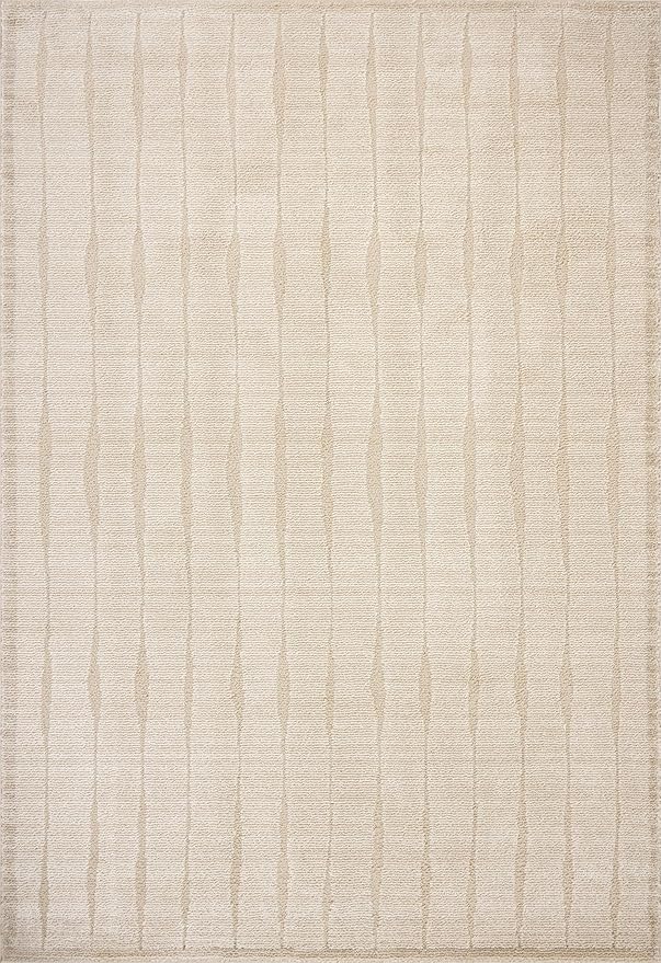 Loloi Chris Loves Julia Calvin Collection CLV-02 Ivory/Oatmeal 5'-3" x 5'-3" - Image 4