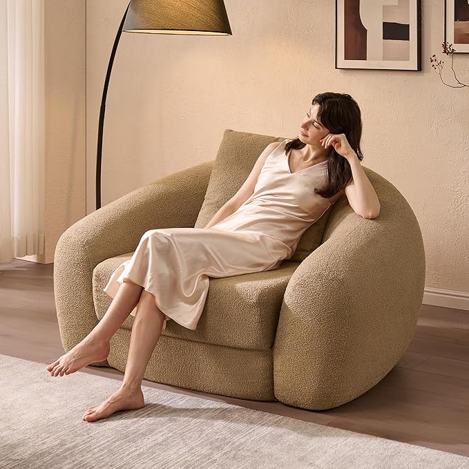 SICOTAS 49.9" Curved Convertible Sofa Couch Bed - Image 7