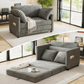 51" Loveseat Sleeper Sofa Bed, Chenille Convertible Floor Sofa Bed by kakuboohi