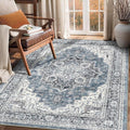 4x6 Area Rug for Bedroom Machine Washable Low Pile Vintage Distressed Rugs by NakedCloud