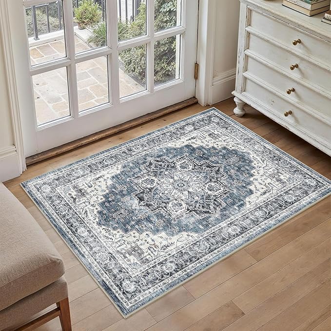 Area Rug 2x3 Entryway Rug Soft Washable Doormat Non Slip Low Pile Lightweight by NakedCloud