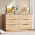 6 Drawer Dresser for Bedroom, Curved Profile Design, Wooden Oak Dresser Closet by beronbaer