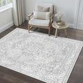 Grey 3x5 Area Rug Washable Vintage Carpet by PureCozy