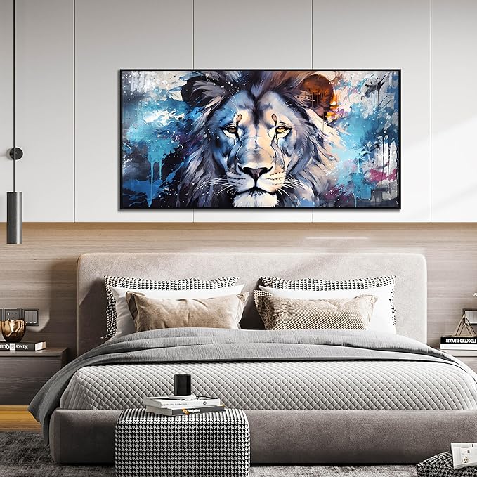 Lion Wall Art for Living Room, Animal Canvas Wall-Decor for Bedroom, Large Size - Image 4