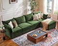 ABCASA 134.6" Luxury Modular Sectional Convertible Sofa by ABCASA