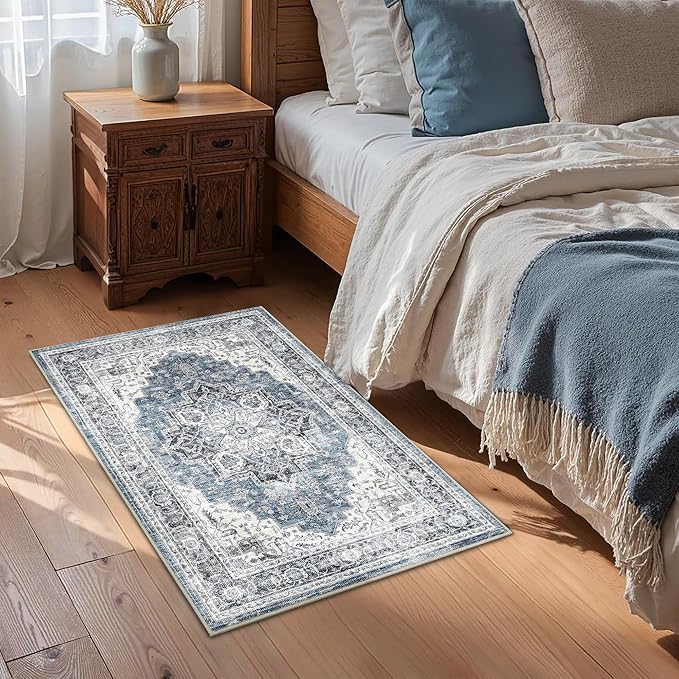 Area Rug 2x3 Entryway Rug Soft Washable Doormat Non Slip Low Pile Lightweight - Image 2