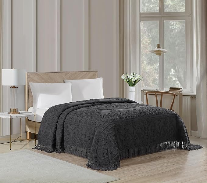 Beatrice Home Fashions Medallion Chenille Bedspread - Image 5