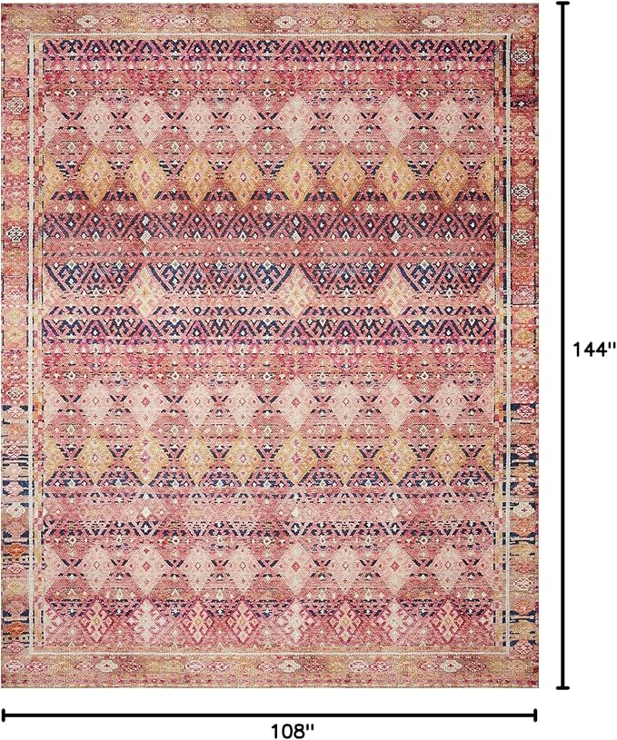 Loloi Layla Collection LAY-15 Magenta/Multi 9'-0" x 12'-0" .13" Thick Area Rug - Image 2