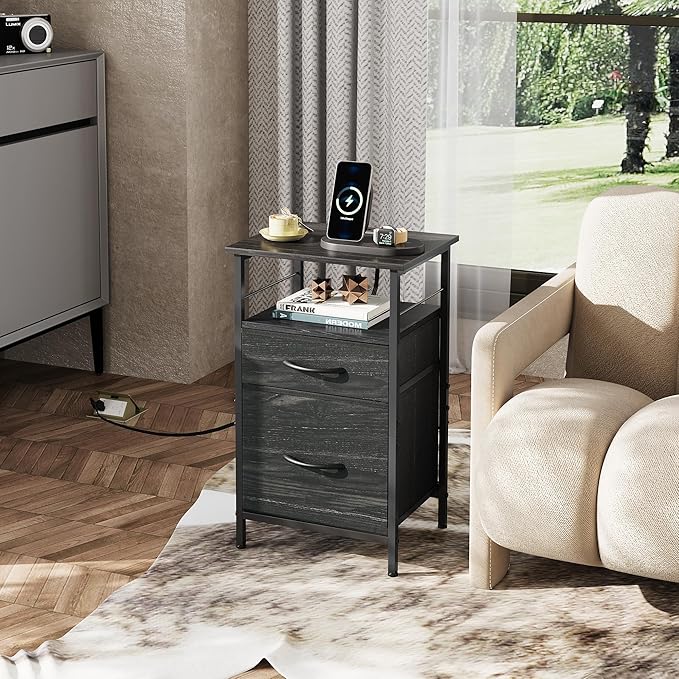 WLIVE Night Stand Set 2, Bedside Tables - Image 2