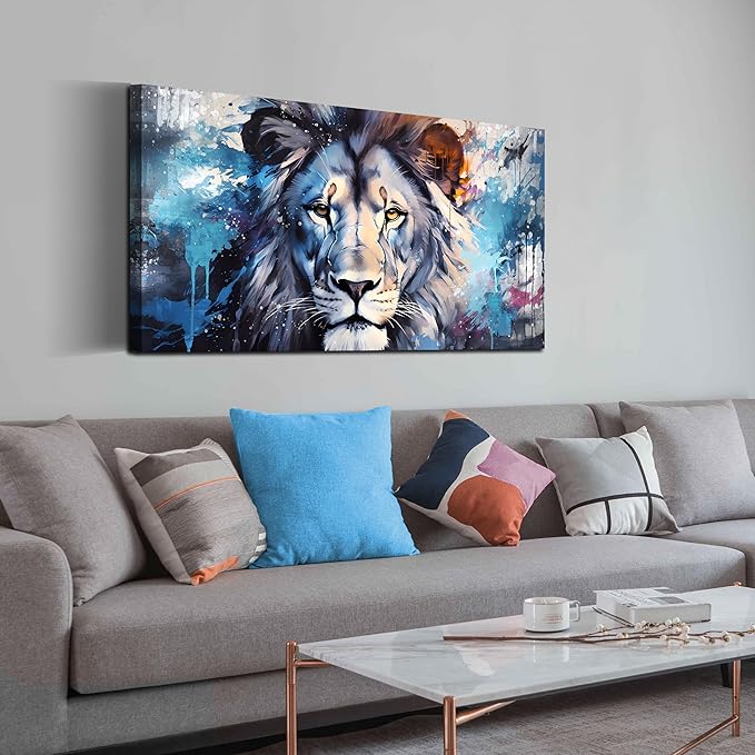 ENTANUB Lion Wall Art for Living Room, Animal Canvas Print Painting for Bedroom - Image 2