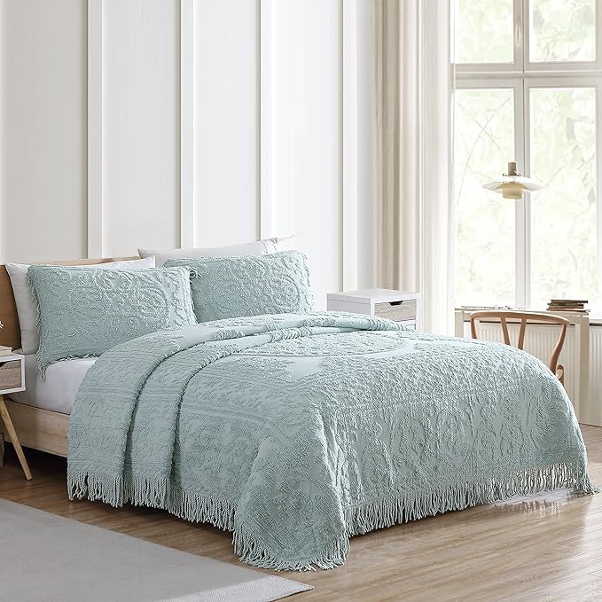 Beatrice Home Fashions Medallion Chenille Bedspread, Standard Sham - Image 2