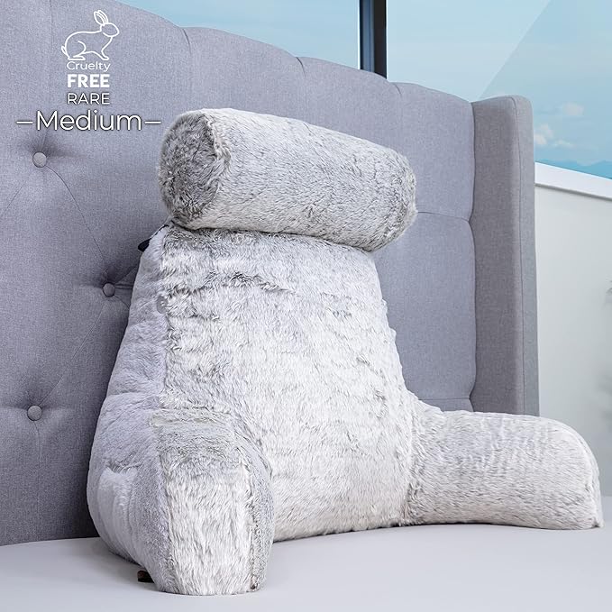 Husband Pillow Medium Rare Baby Arctic Grey Wolf Backrest, 2-Tone Reversible - Image 6