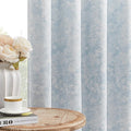 Beauoop Blue Floral Jacquard Blackout Curtains 108 Inches Long 2 Panels by Beauoop