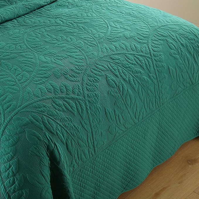 MarCielo 3-Piece 100% Cotton Oversized Bedspread Lightweight Quilt Coverlet - Image 4