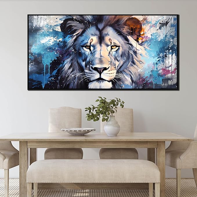 Lion Wall Art for Living Room, Animal Canvas Wall-Decor for Bedroom, Large Size - Image 3