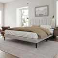 Full Size Bed Frame with Fabric Upholstered Headboard, Platform Bed with Wooden by HAOARA