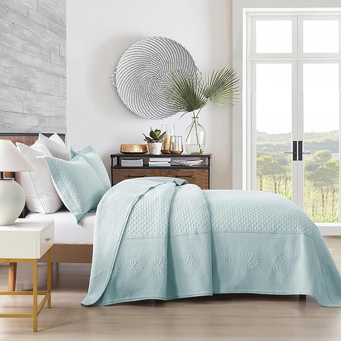MarCielo 3-Piece 100% Cotton Oversized Bedspread Lightweight Quilt Coverlet - Image 6