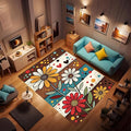 Machine Washable 3' x 5' Bohemian-Style Area Rug, Flowers Floor mat, Suitable by Unknown