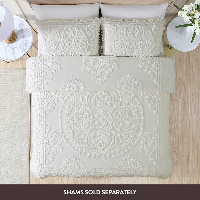 Beatrice Home Fashions Medallion Chenille Bedspread - Image 3