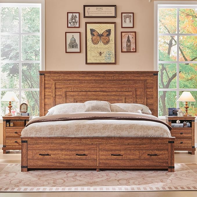 T4TREAM Farmhouse Queen Size Bed Frame - Image 4
