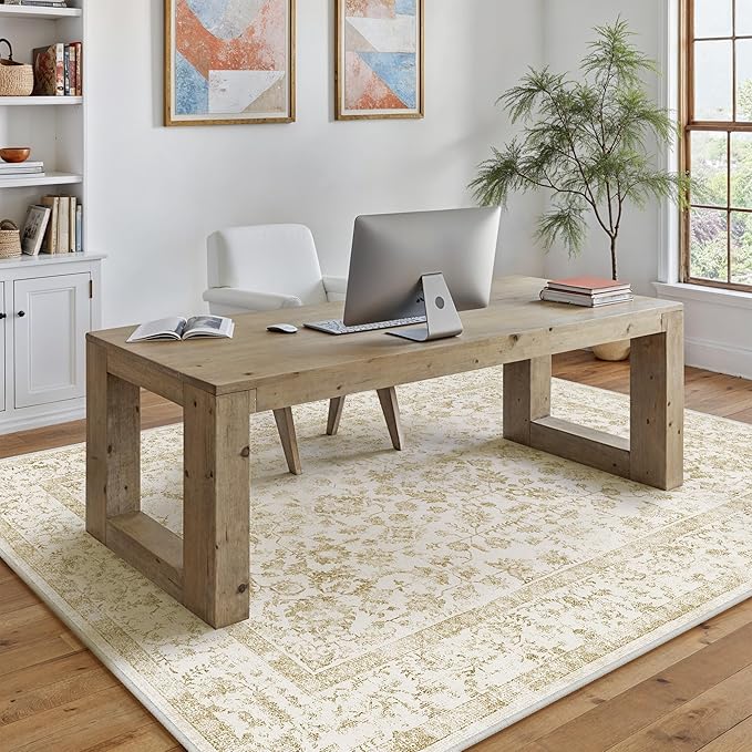 6x9 Brown Area Rug Non Slip Vintage Living Room Distressed Machine Washable - Image 6