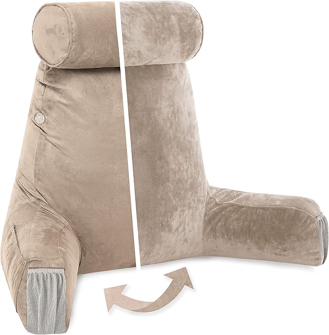 Husband Pillow Medium Aspen Edition Cowboy Taupe, Sit Up Reading & Bed Rest by HusbandPillow