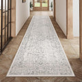 Gray Runner Rug 2x14 Hallway Machine Washable Kitchen Vintage Distressed Non by PureCozy