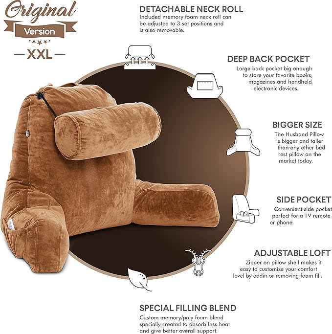 Husband Pillow XXL – Reading Pillow Bed Chair - Image 5