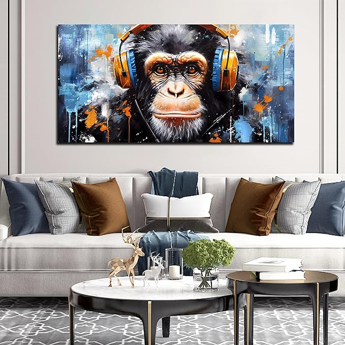 ENTANUB Monkey Wall Art for Living Room, Animal Canvas Print Painting for - Image 6