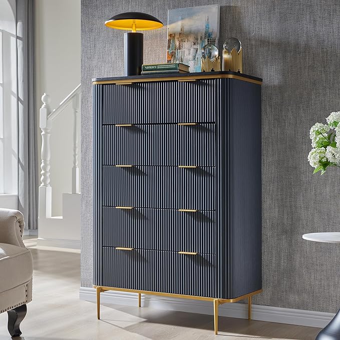 T4TREAM Fluted 5 Drawers Dresser - Image 3