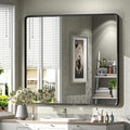 40x36 Inch Black Metal Framed Bathroom Mirror by GOLOMO