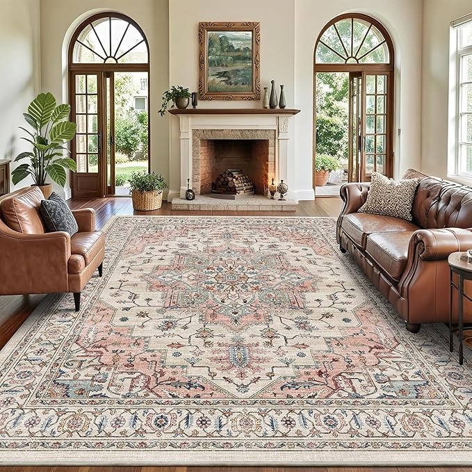 8x10 Area Rugs for Living Room Ultra-Soft Washable Rug Vintage Distressed Boho - Image 2