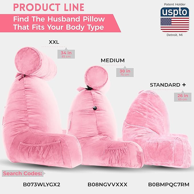 Husband Pillow Medium Pink, Backrest - Image 3