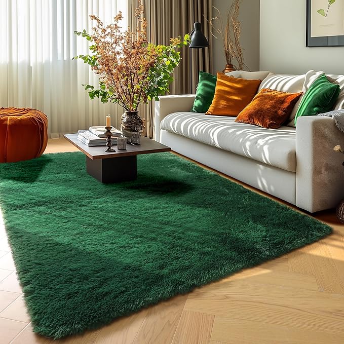 PAGISOFE Fluffy Shag Area Rug for Living Room, 5x8 Ft, Fluffy Shag Fuzzy Carpet - Image 5